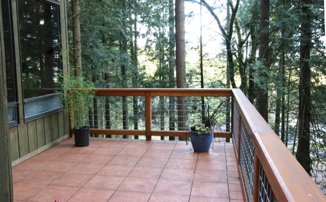 Photo of Ceramic Tile and Cedar Deck